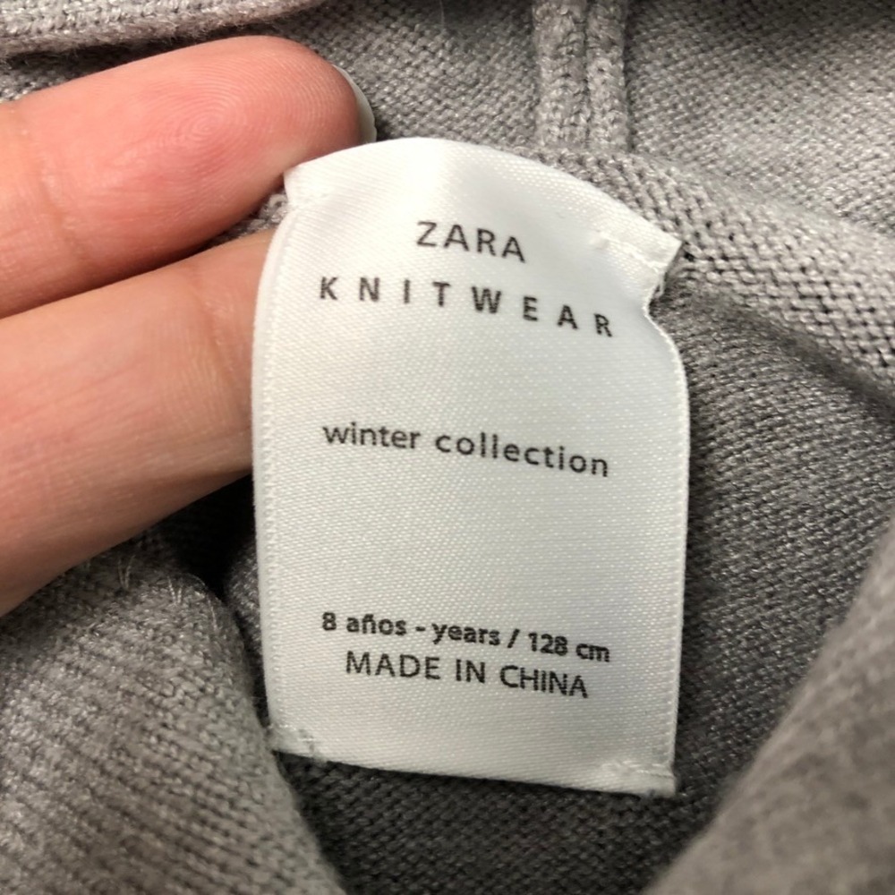 Zara Hoodie Sweater Jeans Bundle Girls 8-9‎ Years Grey Multi Light Blue 3pc Set - Picture 3 of 8